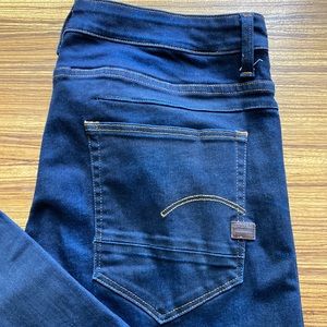 G-Star Raw Men's D-Staq Slim-Fit skinny hip modern dark Jeans tag 40 x 32.5